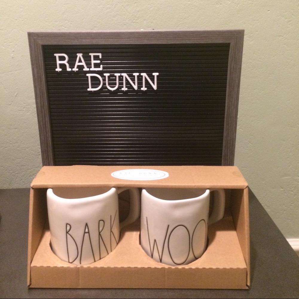 Rae Dunn BARK & WOOF mug set, brand new ✨